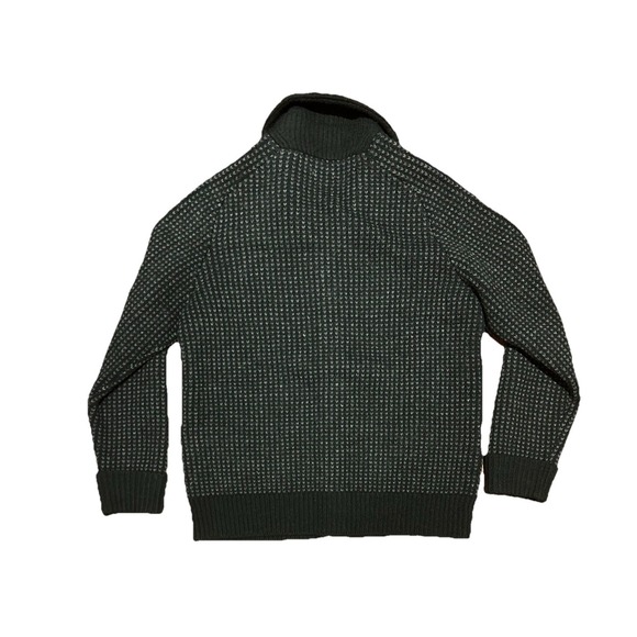 LLBEAN Signature Shawl Collar Cardigan Sweater Birdseye Mens Large Black Gray - Picture 4 of 8